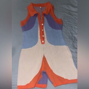 Colorful Sleeveless Knit Jumpsuit